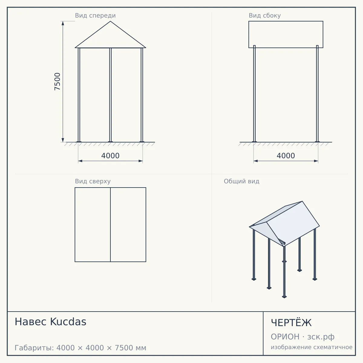 Навес Kucdas — чертёж